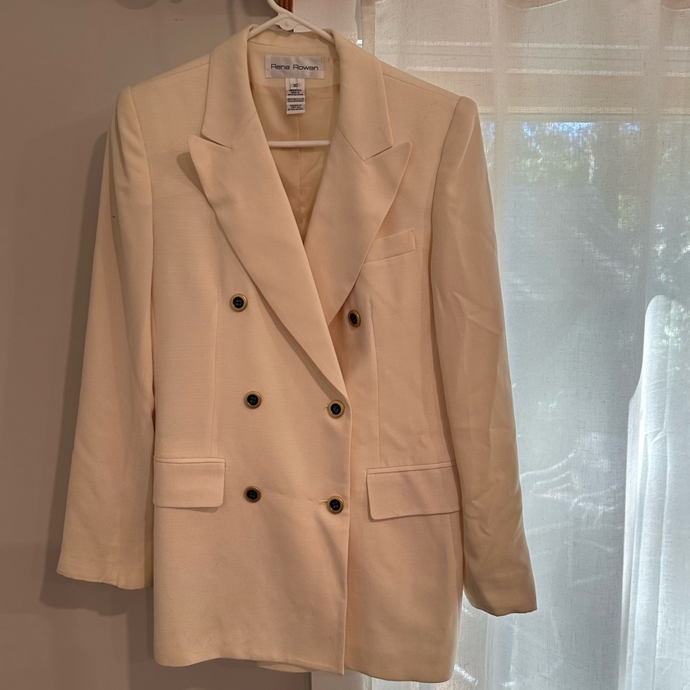 Rena Rowan Ivory Double-Breasted Blazer